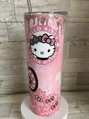Sanrio Hello Kitty Pink Glitter Stainless Steel 20oz Tumbler